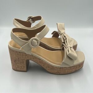 LC Lauren Conrad Aliana Cork Heel Platform Sandals Women's Sz 9.5 , 10